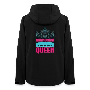 Funny Harmonica Player Queen Harmonica - Frauen Recycelte Softshelljacke von Stanley/Stella - Schwarz - Hinten - AI Model Female 172 light (172cm)