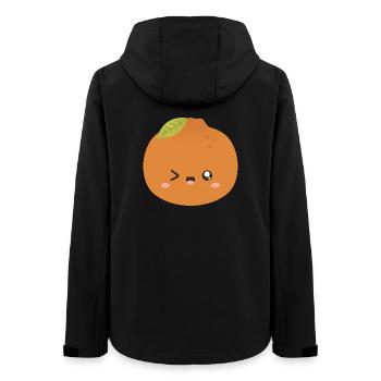 Kawaii Orange Wink Character - Women’s Recycled Softshell Jacket by Stanley/Stella - black - Back - AI Model Female 172 light (172cm)
