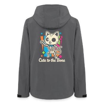 Motif squelette de chat Ronronnement - Veste softshell femme recyclée Stanley/Stella - charbon - Dos - AI Model Female 172 light (172cm)