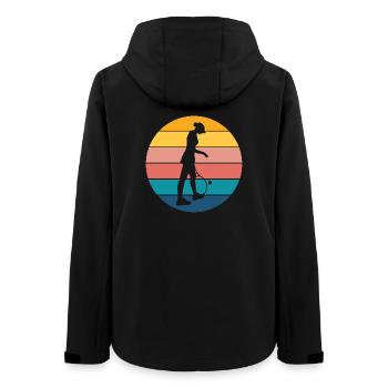 Tennis - Frauen Recycelte Softshelljacke von Stanley/Stella - Schwarz - Hinten - AI Model Female 172 light (172cm)