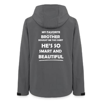 Bruder Spruch Shirt: intelligent und hübsch - Frauen Recycelte Softshelljacke von Stanley/Stella - Anthrazit - Hinten - AI Model Female 172 light (172cm)