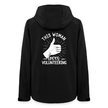 Social Worker Quote This Woman Loves Social - Frauen Recycelte Softshelljacke von Stanley/Stella - Schwarz - Hinten - AI Model Female 172 light (172cm)