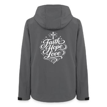 Glaube Hoffnung Liebe Christlich - Frauen Recycelte Softshelljacke von Stanley/Stella - Anthrazit - Hinten - AI Model Female 172 light (172cm)