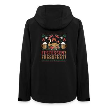 Festessen Fressfest Gans Bier Wurst Lustiger - Frauen Recycelte Softshelljacke von Stanley/Stella - Schwarz - Hinten - AI Model Female 172 light (172cm)