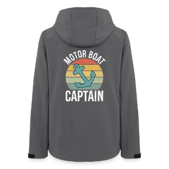 Motor Boat Captain Funny Pontoon Boating Motor - Frauen Recycelte Softshelljacke von Stanley/Stella - Anthrazit - Hinten - AI Model Female 172 light (172cm)