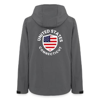 Flaggenschild USA Emblem - Frauen Recycelte Softshelljacke von Stanley/Stella - Anthrazit - Hinten - AI Model Female 172 light (172cm)