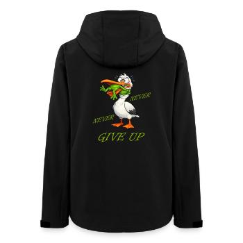 Storch - Never Give Up Frosch - Frauen Recycelte Softshelljacke von Stanley/Stella - Schwarz - Hinten - AI Model Female 172 light (172cm)