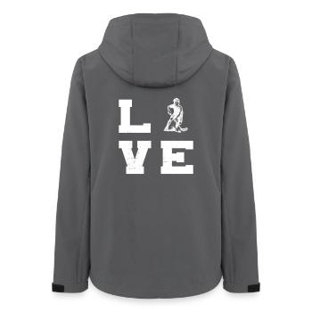 Iconisches Floorball Motiv - Frauen Recycelte Softshelljacke von Stanley/Stella - Anthrazit - Hinten - AI Model Female 172 light (172cm)
