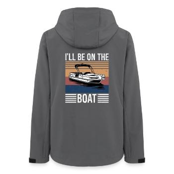 Boating Lover Sailing Pontoon Power Boat I'll Be  - Frauen Recycelte Softshelljacke von Stanley/Stella - Anthrazit - Hinten - AI Model Female 172 light (172cm)