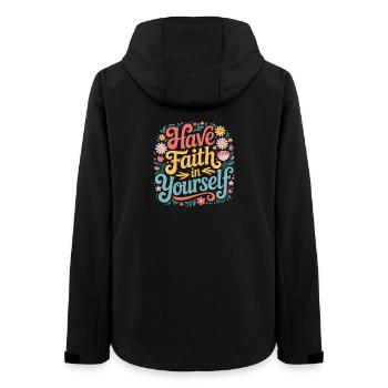 Ayez confiance en vous-même - Flower Design - Veste softshell femme recyclée Stanley/Stella - noir - Dos - AI Model Female 172 light (172cm)