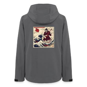 F Notes du professeur samouraï Vague de tsunami - Veste softshell femme recyclée Stanley/Stella - charbon - Dos - AI Model Female 172 light (172cm)