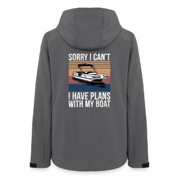 Sorry I Can't I Have Plans with My Boat Captain - Frauen Recycelte Softshelljacke von Stanley/Stella - Anthrazit - Hinten - AI Model Female 172 light (172cm)