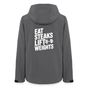 Eat Steaks Hebt Gewichte - Frauen Recycelte Softshelljacke von Stanley/Stella - Anthrazit - Hinten - AI Model Female 172 light (172cm)
