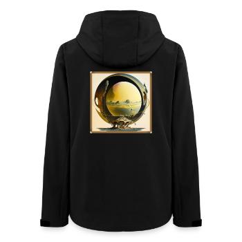 Sphärenring surreale Mondwelt - Frauen Recycelte Softshelljacke von Stanley/Stella - Schwarz - Hinten - AI Model Female 172 light (172cm)