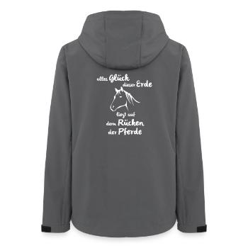 Glück der Erde auf dem Rücken der Pferde - Frauen Recycelte Softshelljacke von Stanley/Stella - Anthrazit - Hinten - AI Model Female 172 light (172cm)