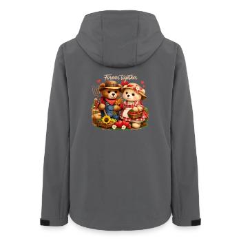 Couple de fermiers pour toujours ensemble – Pays romantique - Veste softshell femme recyclée Stanley/Stella - charbon - Dos - AI Model Female 172 light (172cm)