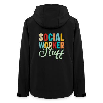 Citations de travailleurs sociaux Travail social - Veste softshell femme recyclée Stanley/Stella - noir - Dos - AI Model Female 172 light (172cm)