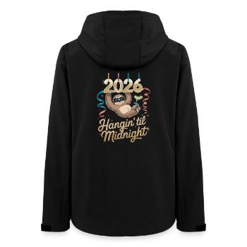  Faultier 2026 Hangin Til Midnight Silvester - Frauen Recycelte Softshelljacke von Stanley/Stella - Schwarz - Hinten - AI Model Female 172 light (172cm)