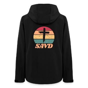 Erlöstes Kreuz Retro-Bibel Christlicher Glaube Jes - Frauen Recycelte Softshelljacke von Stanley/Stella - Schwarz - Hinten - AI Model Female 172 light (172cm)