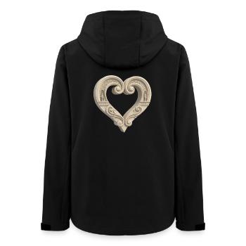 Sculpture architecturale en pierre en forme de cœur - Veste softshell femme recyclée Stanley/Stella - noir - Dos - AI Model Female 172 light (172cm)