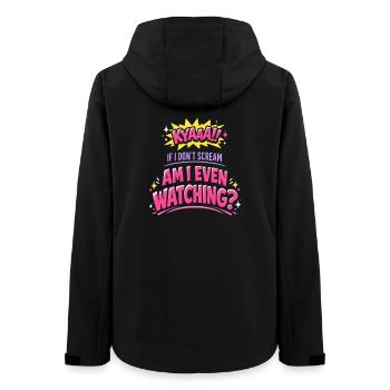 Anime-fangirl Schreit Anime-reaktion - Frauen Recycelte Softshelljacke von Stanley/Stella - Schwarz - Hinten - AI Model Female 172 light (172cm)