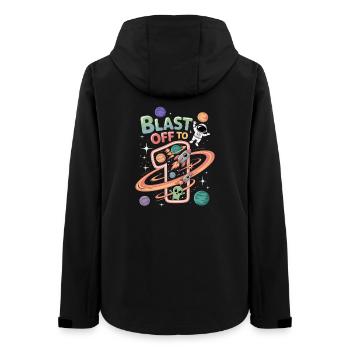 Abflug ins Weltall 1. Geburtstag Kindergeburtstag - Frauen Recycelte Softshelljacke von Stanley/Stella - Schwarz - Hinten - AI Model Female 172 light (172cm)