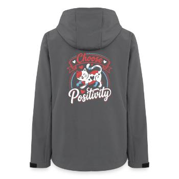Choose Positivity Cat - Frauen Recycelte Softshelljacke von Stanley/Stella - Anthrazit - Hinten - AI Model Female 172 light (172cm)