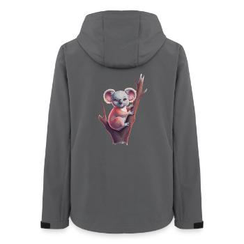 Cute koala on tree trunk for children and - Women’s Recycled Softshell Jacket by Stanley/Stella - anthracite - Back - AI Model Female 172 light (172cm)