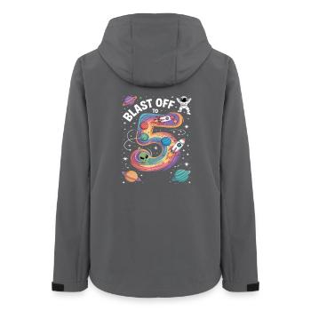 Departure into space 5th birthday children's birthday party - Women’s Recycled Softshell Jacket by Stanley/Stella - anthracite - Back - AI Model Female 172 light (172cm)