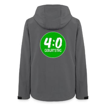 Fußball Vierzig 40. Geburtstag - Frauen Recycelte Softshelljacke von Stanley/Stella - Anthrazit - Hinten - AI Model Female 172 light (172cm)