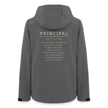 Direktor Schulleitung Schule Rektor Schulleiter - Frauen Recycelte Softshelljacke von Stanley/Stella - Anthrazit - Hinten - AI Model Female 172 light (172cm)