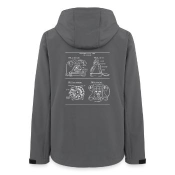 Plan de modèle rétro pour téléphone à cadran - Veste softshell femme recyclée Stanley/Stella - charbon - Dos - AI Model Female 172 light (172cm)