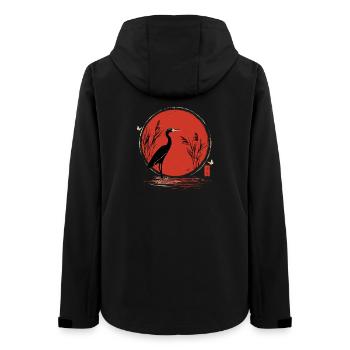 Ukiyoe de la Grue Rouge - Veste softshell femme recyclée Stanley/Stella - noir - Dos - AI Model Female 172 light (172cm)