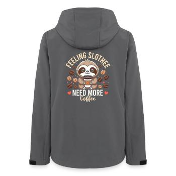 Träge fühlen Brauche mehr Kaffee Faulheit - Frauen Recycelte Softshelljacke von Stanley/Stella - Anthrazit - Hinten - AI Model Female 172 light (172cm)