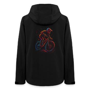 Mountainbike MTB Downhill Freeride - Frauen Recycelte Softshelljacke von Stanley/Stella - Schwarz - Hinten - AI Model Female 172 light (172cm)