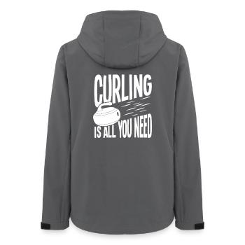Curling Ist Alles, Was Du Brauchst - Frauen Recycelte Softshelljacke von Stanley/Stella - Anthrazit - Hinten - AI Model Female 172 light (172cm)