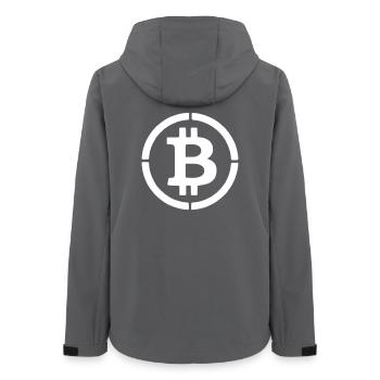 Bitcoin Logo B Symbol Stencil Vector - Women’s Recycled Softshell Jacket by Stanley/Stella - anthracite - Back - AI Model Female 172 light (172cm)