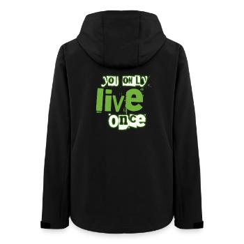 You Only Live Once Green Graffiti Look - Women’s Recycled Softshell Jacket by Stanley/Stella - black - Back - AI Model Female 172 light (172cm)