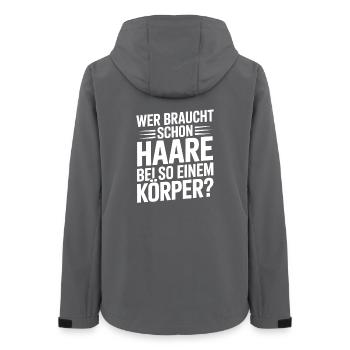 Glatze Wer Braucht Schon Haare Halbglatze Glatzen - Frauen Recycelte Softshelljacke von Stanley/Stella - Anthrazit - Hinten - AI Model Female 172 light (172cm)