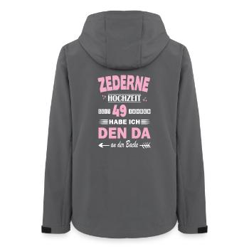 49 Years Relationship Anniversary Wedding Anniversary Cedarne - Women’s Recycled Softshell Jacket by Stanley/Stella - anthracite - Back - AI Model Female 172 light (172cm)