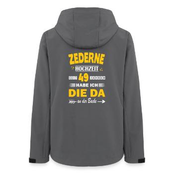 49 Years Relationship Anniversary Wedding Anniversary Cedarne - Women’s Recycled Softshell Jacket by Stanley/Stella - anthracite - Back - AI Model Female 172 light (172cm)