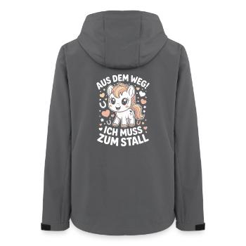 Reiten Aus Dem Weg Zum Stall Pferdemädchen Pferde - Frauen Recycelte Softshelljacke von Stanley/Stella - Anthrazit - Hinten - AI Model Female 172 light (172cm)