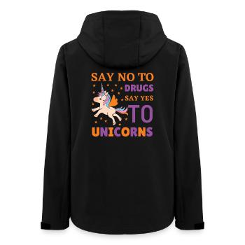 No drugs yes to unicorns - Women’s Recycled Softshell Jacket by Stanley/Stella - black - Back - AI Model Female 172 light (172cm)