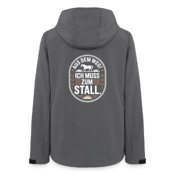 Reiten Aus Dem Weg Zum Stall Pferdemädchen Pferde - Frauen Recycelte Softshelljacke von Stanley/Stella - Anthrazit - Hinten - AI Model Female 172 light (172cm)