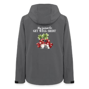 Get Well Get Well Health Ladybug - Women’s Recycled Softshell Jacket by Stanley/Stella - anthracite - Back - AI Model Female 172 light (172cm)