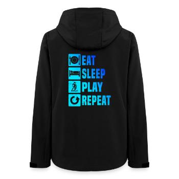 Modernes Floorball Artwork - Frauen Recycelte Softshelljacke von Stanley/Stella - Schwarz - Hinten - AI Model Female 172 light (172cm)