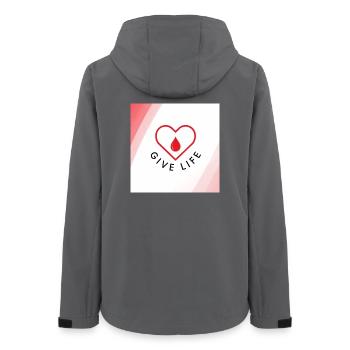 Give Life : Blood Donor Heart - Women’s Recycled Softshell Jacket by Stanley/Stella - anthracite - Back - AI Model Female 172 light (172cm)