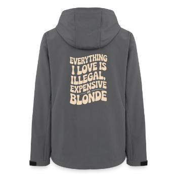 Everything I Love Illegal Expensive Blonde Männer - Frauen Recycelte Softshelljacke von Stanley/Stella - Anthrazit - Hinten - AI Model Female 172 light (172cm)