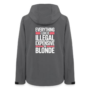 Everything I Love Illegal Expensive Blonde Männer - Frauen Recycelte Softshelljacke von Stanley/Stella - Anthrazit - Hinten - AI Model Female 172 light (172cm)