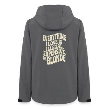 Everything I Love Illegal Expensive Blonde Männer - Frauen Recycelte Softshelljacke von Stanley/Stella - Anthrazit - Hinten - AI Model Female 172 light (172cm)
